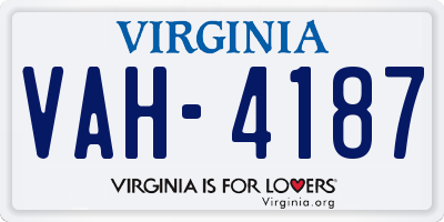VA license plate VAH4187