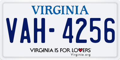 VA license plate VAH4256