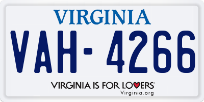 VA license plate VAH4266