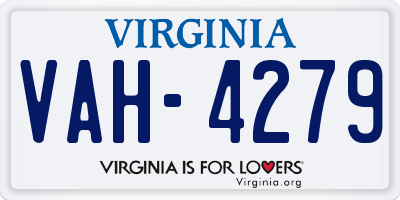 VA license plate VAH4279