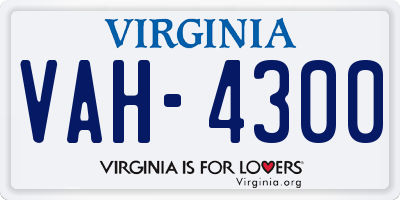 VA license plate VAH4300