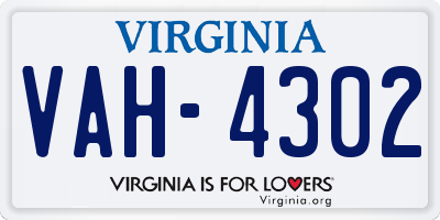 VA license plate VAH4302