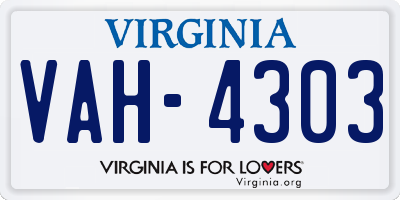 VA license plate VAH4303