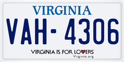 VA license plate VAH4306