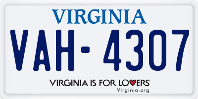VA license plate VAH4307
