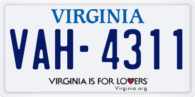 VA license plate VAH4311