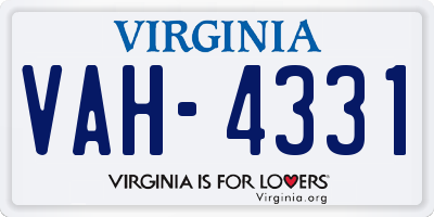VA license plate VAH4331