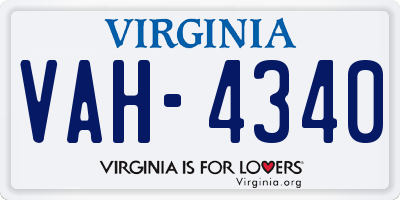 VA license plate VAH4340
