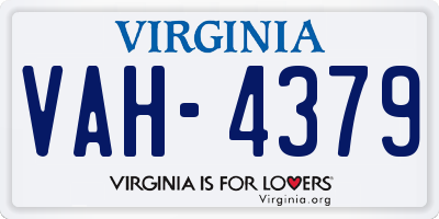 VA license plate VAH4379