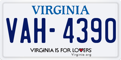 VA license plate VAH4390