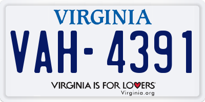 VA license plate VAH4391