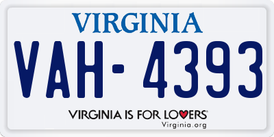 VA license plate VAH4393