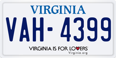 VA license plate VAH4399