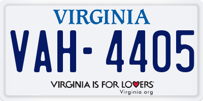 VA license plate VAH4405