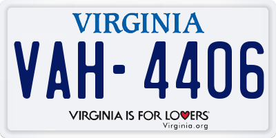 VA license plate VAH4406