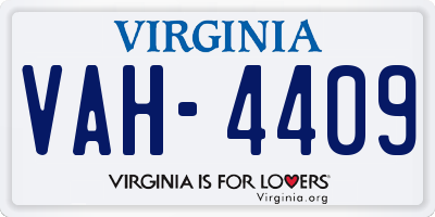 VA license plate VAH4409