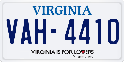 VA license plate VAH4410