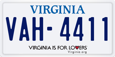 VA license plate VAH4411
