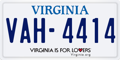 VA license plate VAH4414
