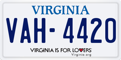 VA license plate VAH4420