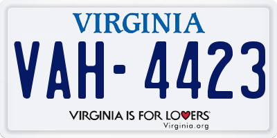 VA license plate VAH4423