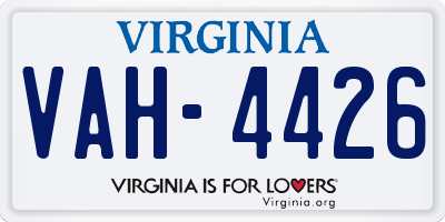 VA license plate VAH4426