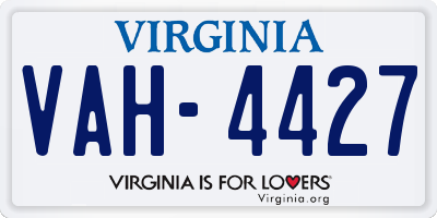 VA license plate VAH4427
