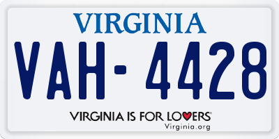 VA license plate VAH4428