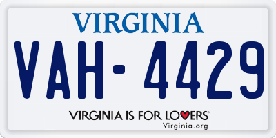 VA license plate VAH4429