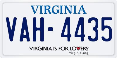 VA license plate VAH4435