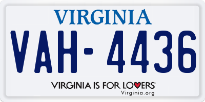 VA license plate VAH4436