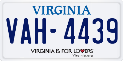 VA license plate VAH4439