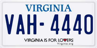 VA license plate VAH4440