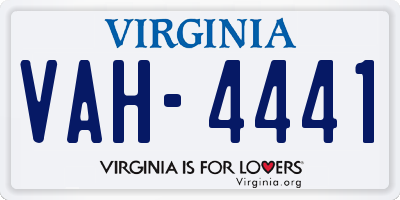 VA license plate VAH4441