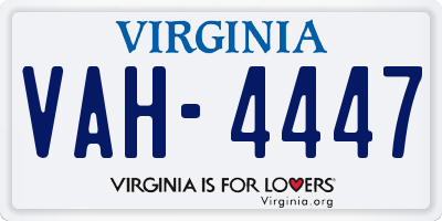 VA license plate VAH4447