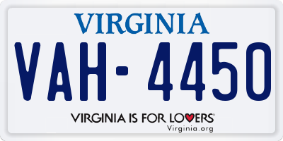 VA license plate VAH4450