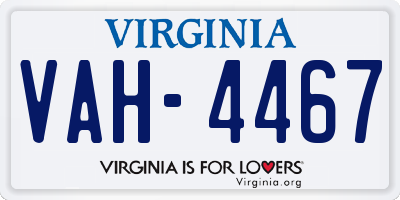 VA license plate VAH4467