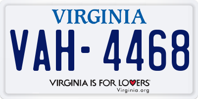 VA license plate VAH4468