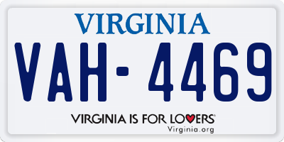 VA license plate VAH4469