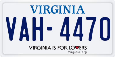 VA license plate VAH4470