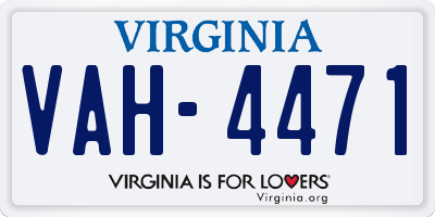VA license plate VAH4471