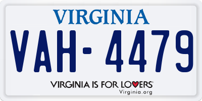 VA license plate VAH4479