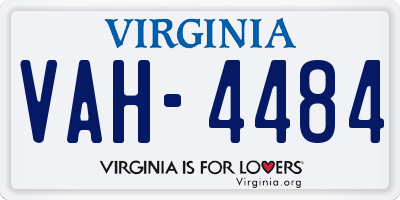VA license plate VAH4484