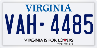 VA license plate VAH4485