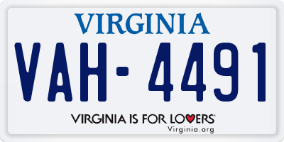VA license plate VAH4491