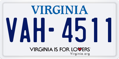 VA license plate VAH4511