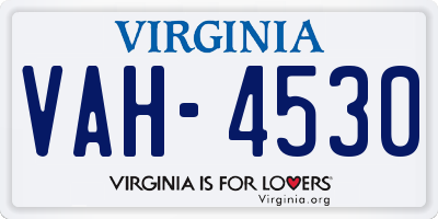 VA license plate VAH4530