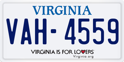 VA license plate VAH4559