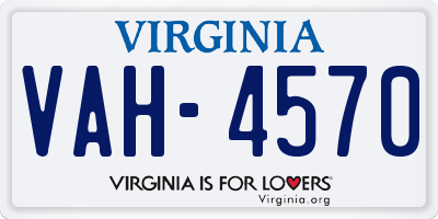 VA license plate VAH4570
