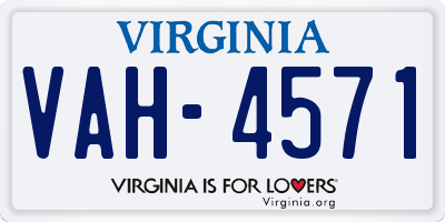 VA license plate VAH4571